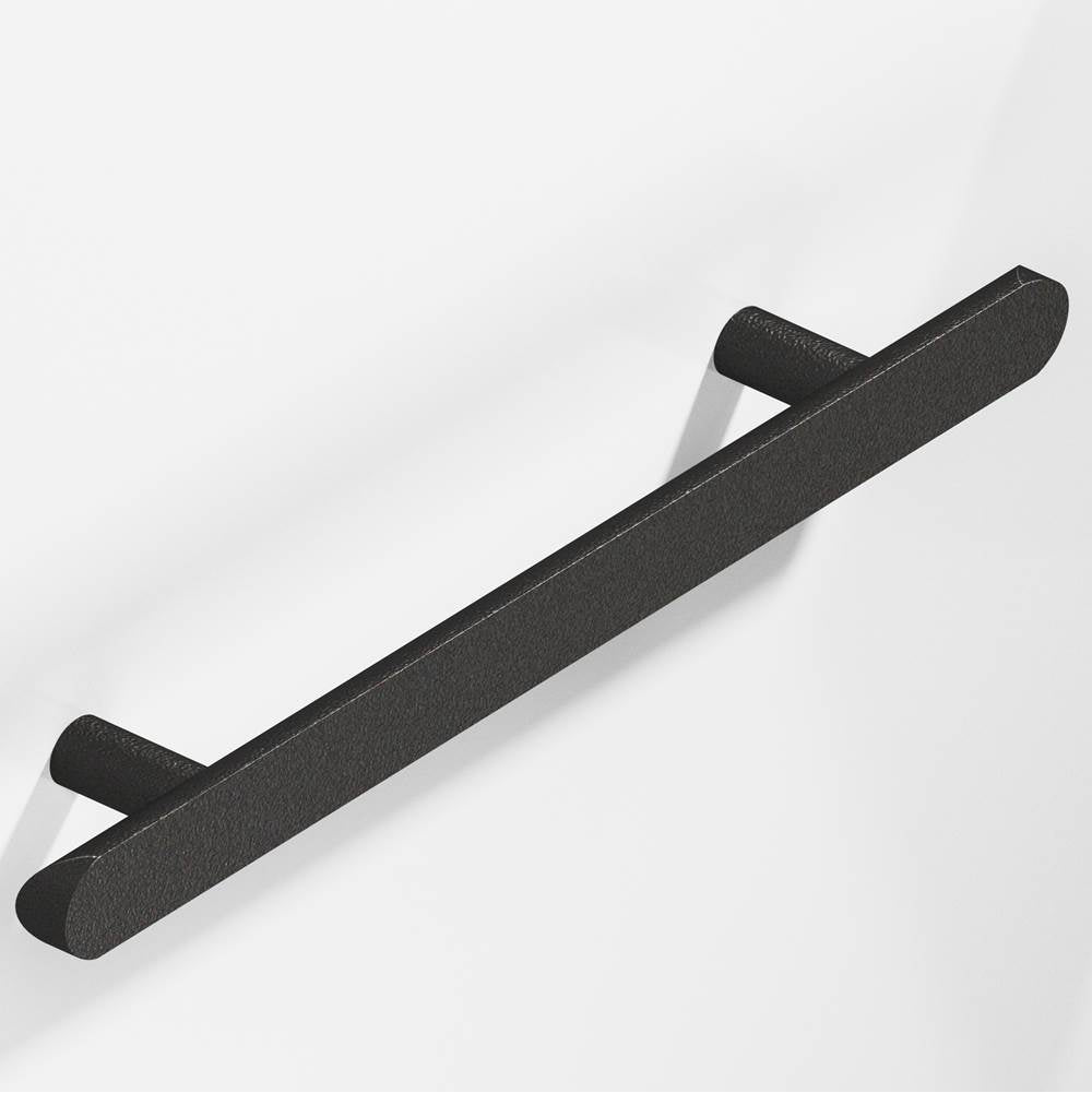 Colonial Bronze - 8'' center-to-center, 12'' overall, 1'' diameter Half-round Cabinet Pull, Appliance Pull, Door Pull, Shower Door Pull with straight posts and rounded ends hand finished in Frost Black - Frost Black