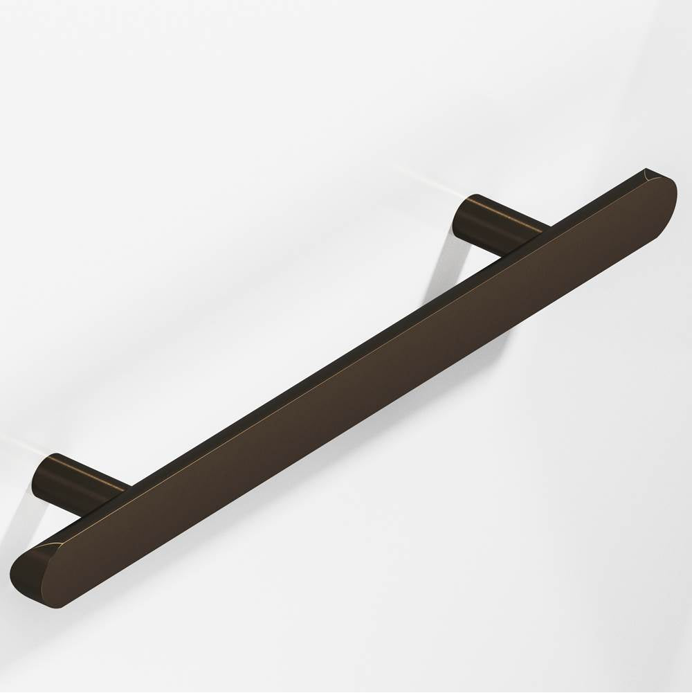 Colonial Bronze - 12'' center-to-center, 16'' overall, 1'' diameter Half-round Cabinet Pull, Appliance Pull, Door Pull, Shower Door Pull with straight posts and rounded ends hand finished in Oil Rubbed Bronze - Oil Rubbed Bronze