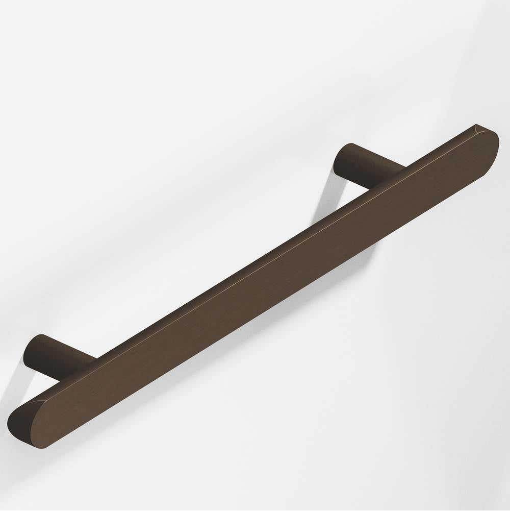 Colonial Bronze - 10'' center-to-center, 14'' overall, 1'' diameter Half-round Cabinet Pull, Appliance Pull, Door Pull, Shower Door Pull with straight posts and rounded ends hand finished in Heritage Bronze - Heritage Bronze