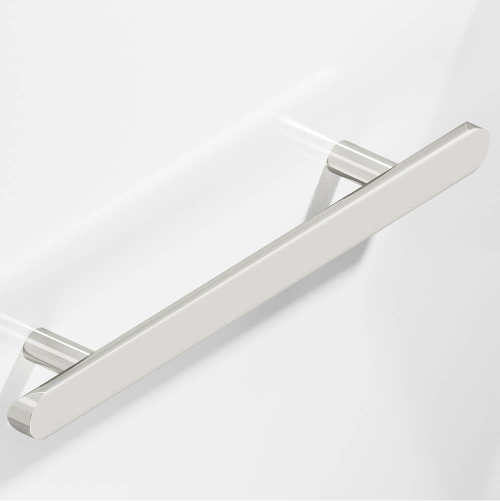 Colonial Bronze - 6'' center-to-center, 10'' overall, 1'' diameter Half-round Cabinet Pull, Door Pull, Shower Door Pull with straight posts and rounded ends hand finished in Polished Nickel - Polished Nickel