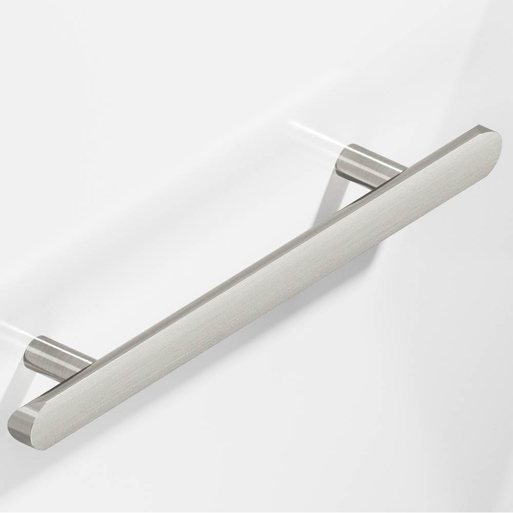 Colonial Bronze - 8'' center-to-center, 12'' overall, 1'' diameter Half-round Cabinet Pull, Appliance Pull, Door Pull, Shower Door Pull with straight posts and rounded ends hand finished in Nickel Stainless - Nickel Stainless