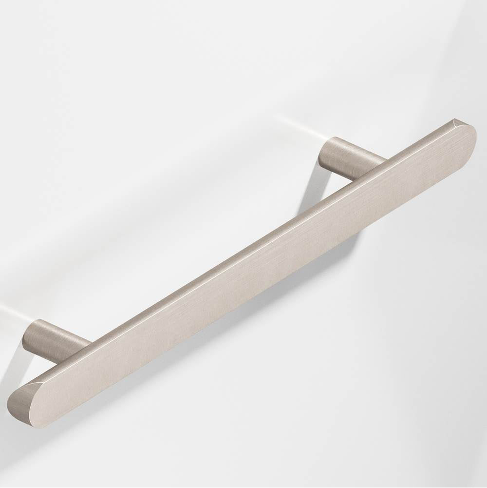Colonial Bronze - 6'' center-to-center, 10'' overall, 1'' diameter Half-round Cabinet Pull, Door Pull, Shower Door Pull with straight posts and rounded ends hand finished in Matte Satin Nickel - Matte Satin Nickel