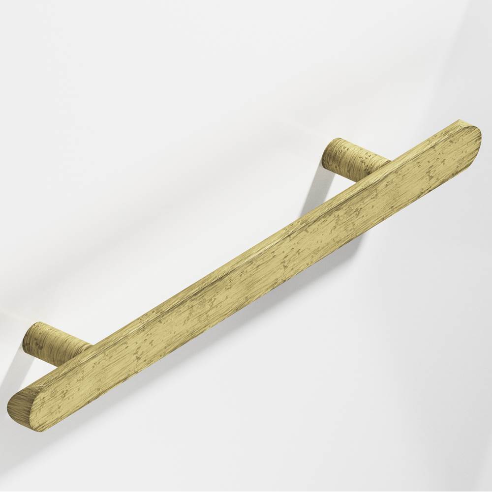 Colonial Bronze - 10'' center-to-center, 14'' overall, 1'' diameter Half-round Cabinet Pull, Appliance Pull, Door Pull, Shower Door Pull with straight posts and rounded ends hand finished in Distressed Antique Brass - Distressed Antique Brass