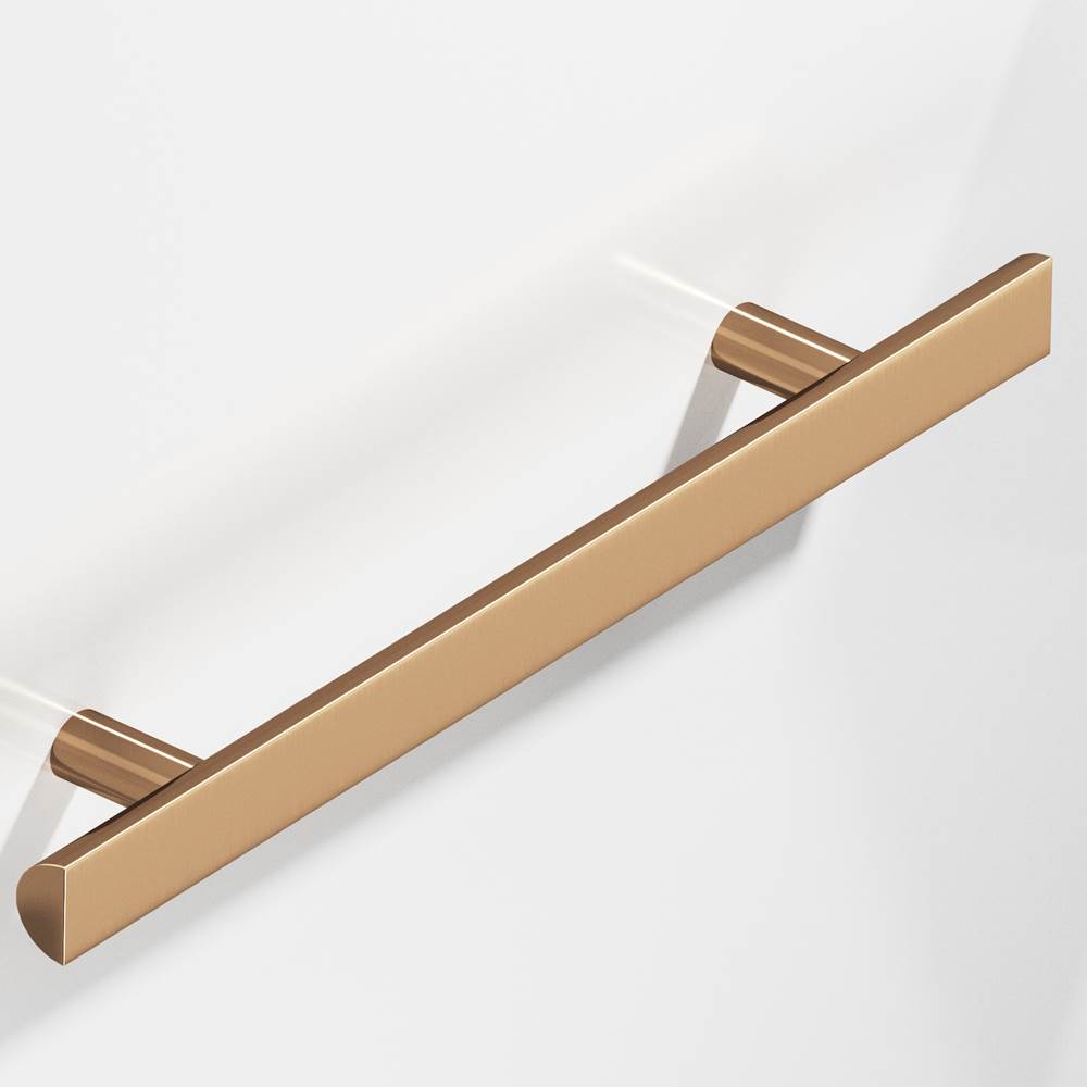Colonial Bronze - 12'' center-to-center, 16'' overall, 1'' diameter Half-round Cabinet Pull, Appliance Pull, Door Pull, Shower Door Pull with straight posts hand finished in Polished Bronze - Polished Bronze