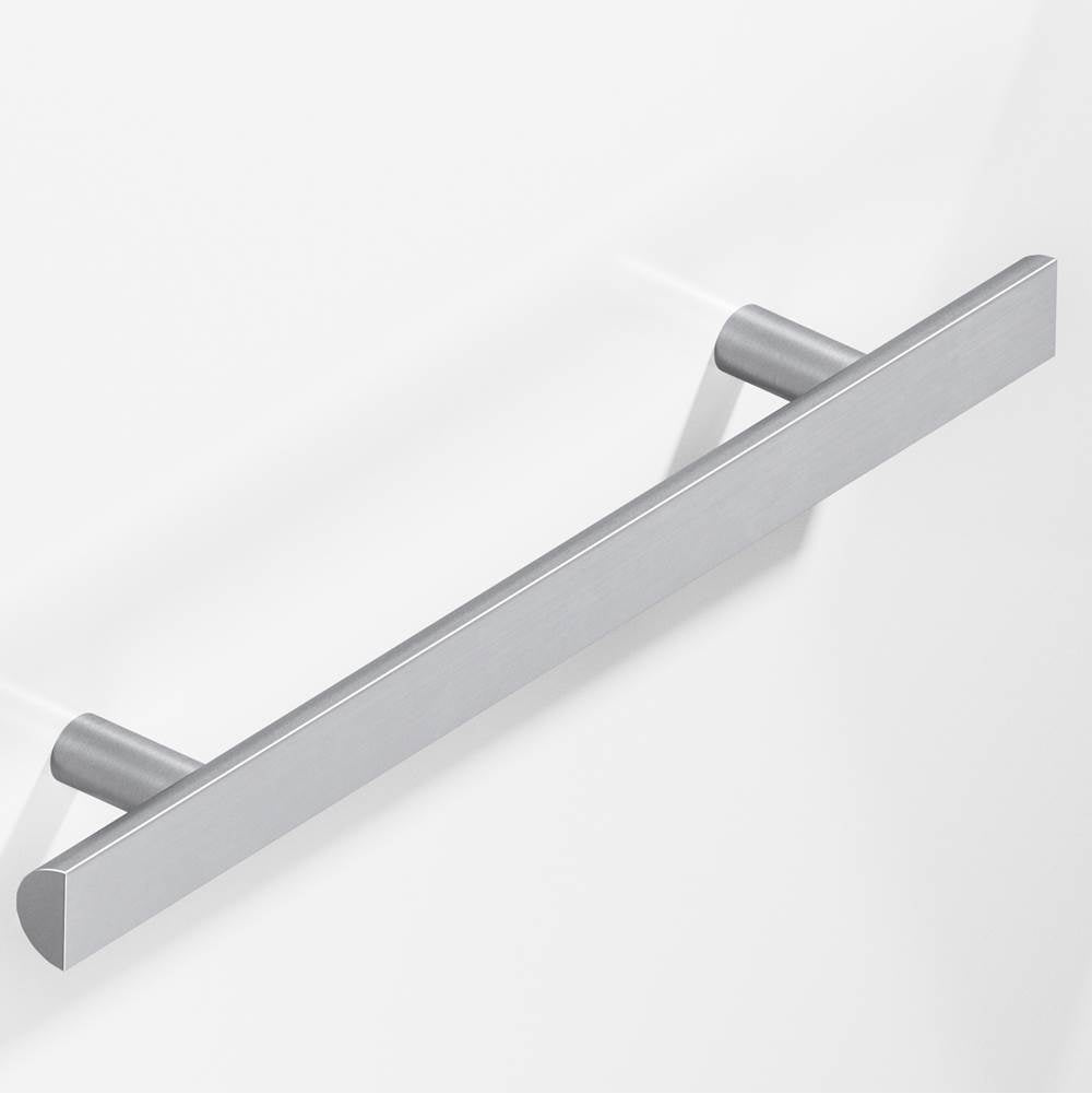 Colonial Bronze - 12'' center-to-center, 16'' overall, 1'' diameter Half-round Cabinet Pull, Appliance Pull, Door Pull, Shower Door Pull with straight posts hand finished in Matte Satin Chrome - Matte Satin Chrome