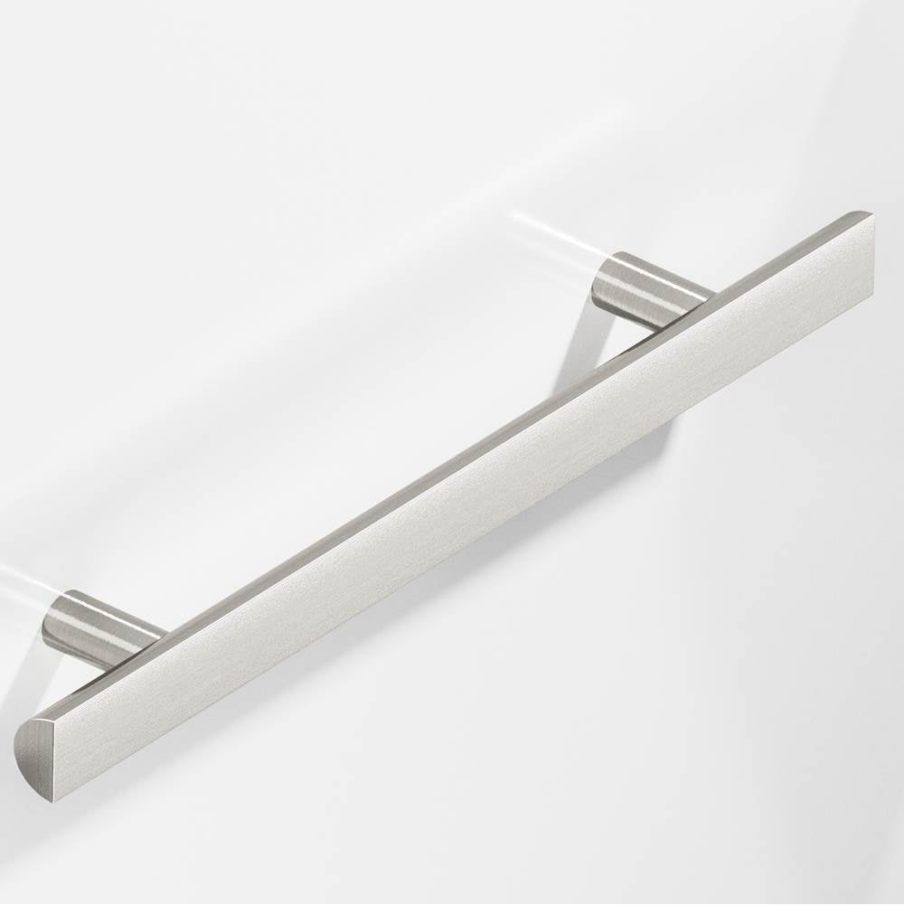 Colonial Bronze - 12'' center-to-center, 16'' overall, 1'' diameter Half-round Cabinet Pull, Appliance Pull, Door Pull, Shower Door Pull with straight posts hand finished in Nickel Stainless - Nickel Stainless