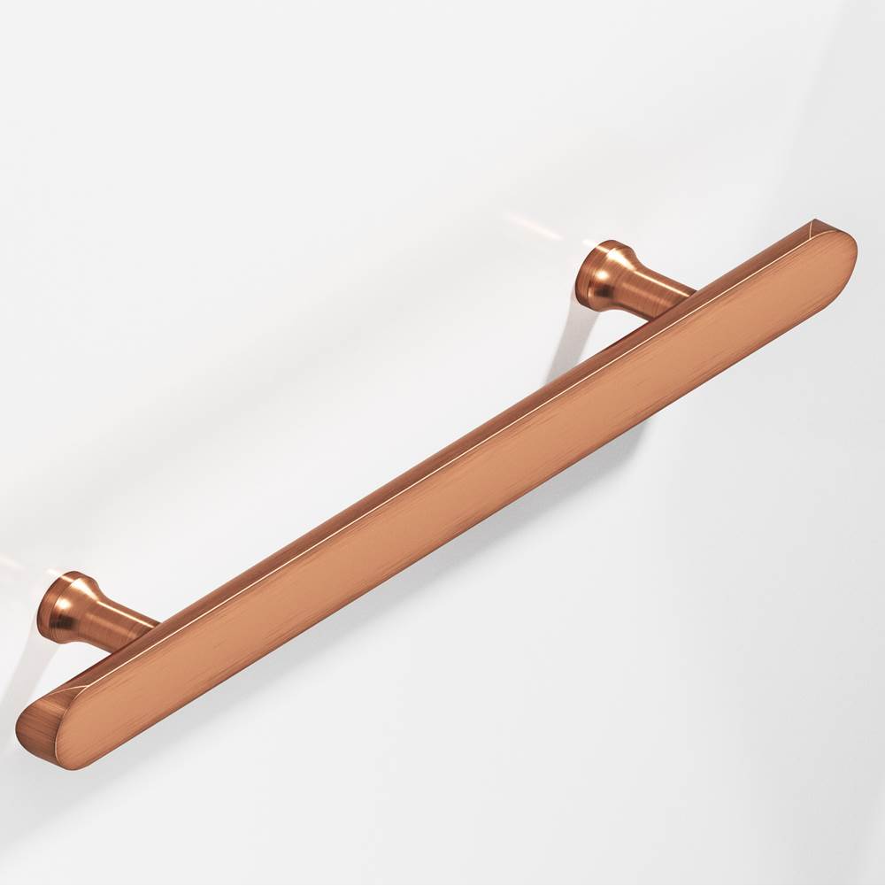 Colonial Bronze - 10'' center-to-center, 14'' overall, 1'' diameter Half-round Cabinet Pull, Appliance Pull, Door Pull, Shower Door Pull with flared posts and rounded ends hand finished in Antique Copper - Antique Copper