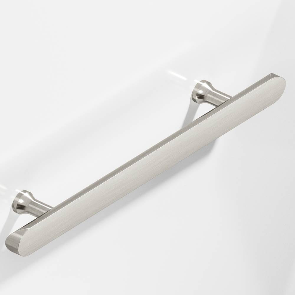 Colonial Bronze - 8'' center-to-center, 12'' overall, 1'' diameter Half-round Cabinet Pull, Appliance Pull, Door Pull, Shower Door Pull with flared posts and rounded ends hand finished in Satin Nickel - Satin Nickel