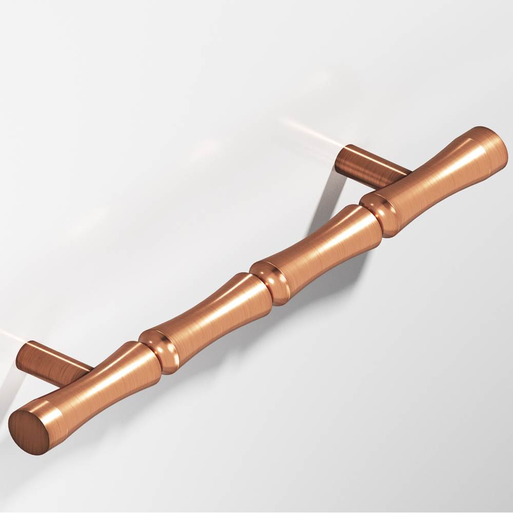 Colonial Bronze - 4.5'' center-to-center, 6.5'' overall, 0.5'' diameter Bamboo Cabinet Pull with straight posts hand finished in Antique Copper - Antique Copper