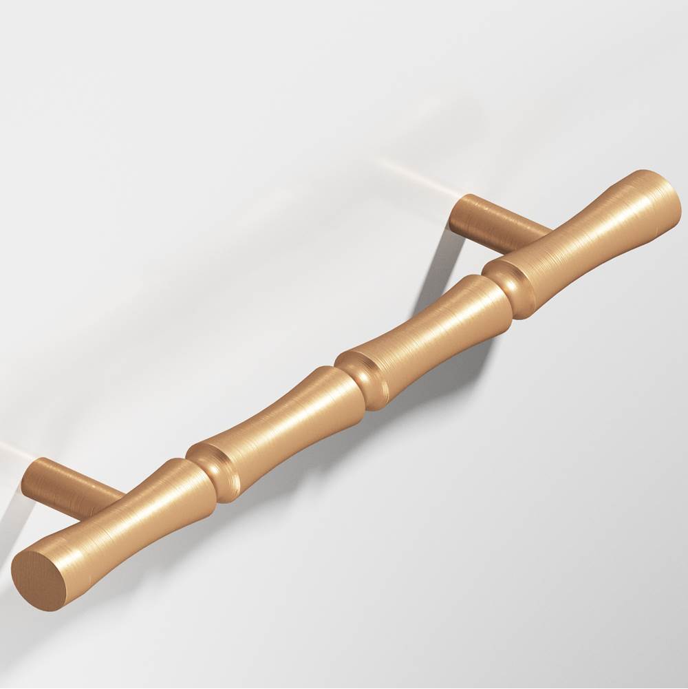 Colonial Bronze - 3'' center-to-center, 5'' overall, 0.5'' diameter Bamboo Cabinet Pull with straight posts hand finished in Matte Satin Bronze - Matte Satin Bronze