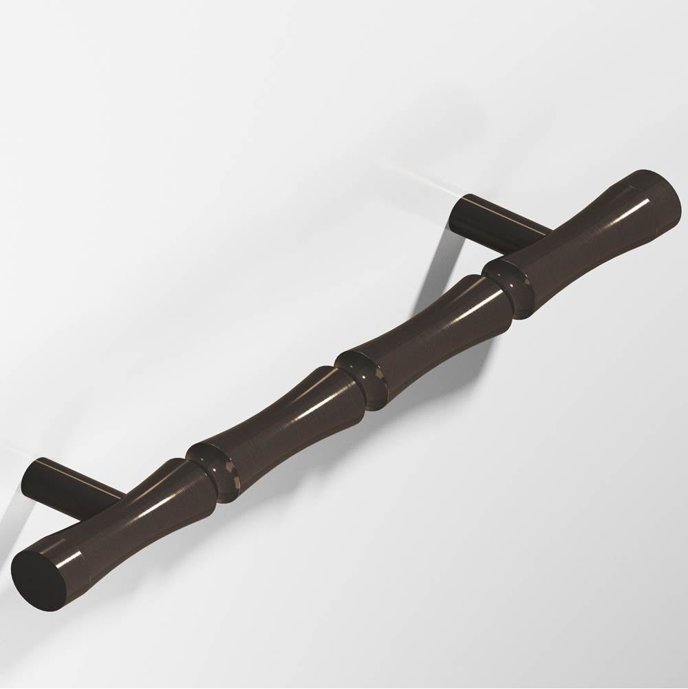 Colonial Bronze - 3'' center-to-center, 5'' overall, 0.5'' diameter Bamboo Cabinet Pull with straight posts hand finished in Dark Statuary Bronze - Dark Statuary Bronze