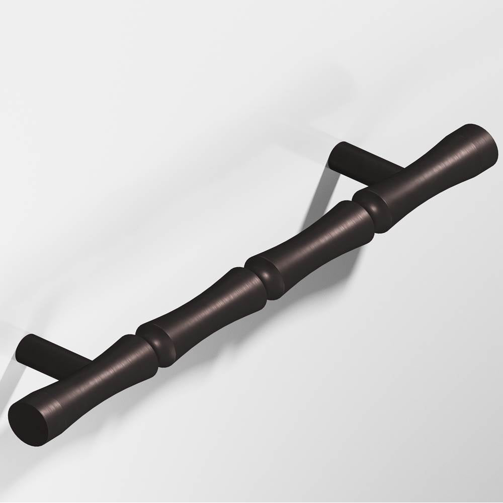 Colonial Bronze - 9.5'' center-to-center, 12.5'' overall, 0.75'' diameter Bamboo Appliance Pull, Door Pull with straight posts hand finished in Matte Dark Statuary Bronze - Matte Dark Statuary Bronze