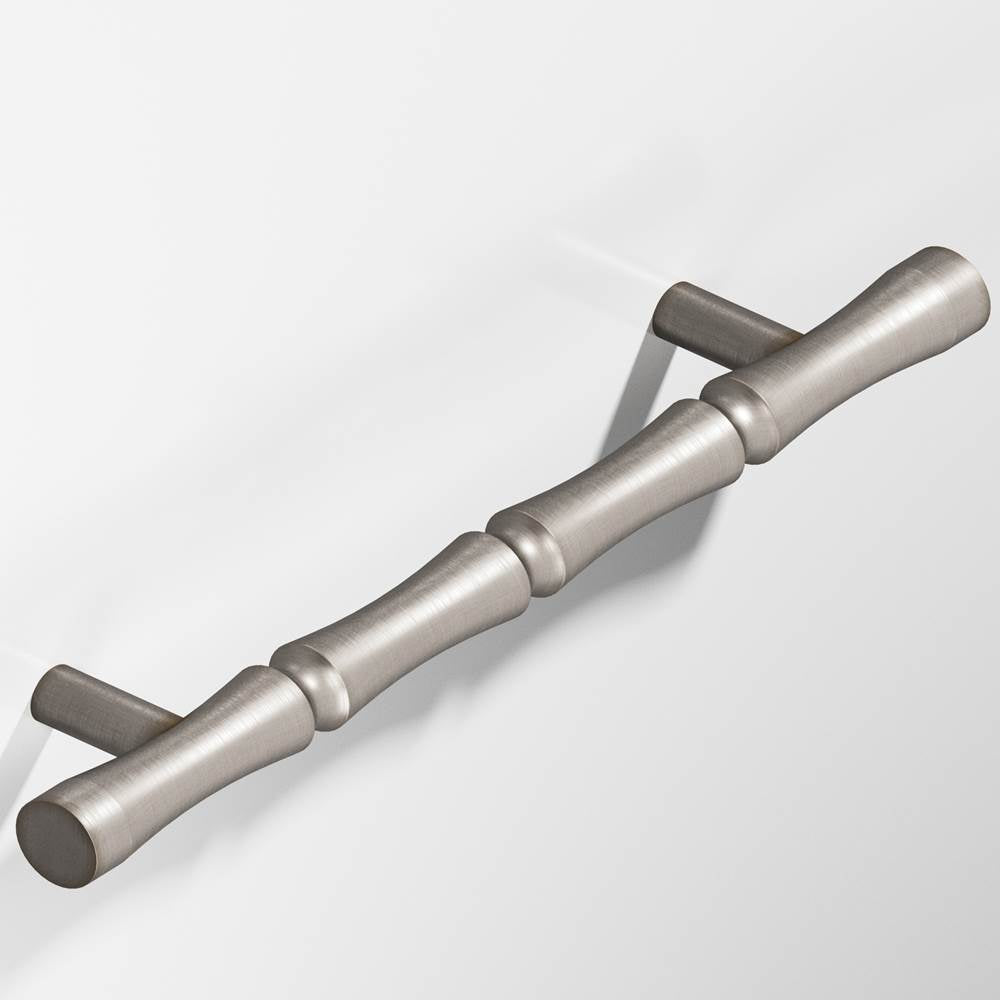 Colonial Bronze - 9.5'' center-to-center, 12.5'' overall, 1'' diameter Bamboo Appliance Pull, Door Pull, Shower Door Pull with straight posts hand finished in Pewter - Pewter