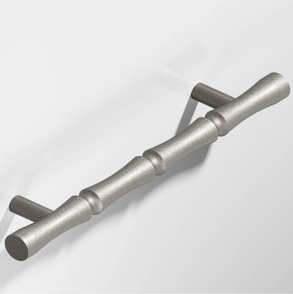 Colonial Bronze - 9.5'' center-to-center, 12.5'' overall, 1'' diameter Bamboo Appliance Pull, Door Pull, Shower Door Pull with straight posts hand finished in Frost Nickel - Frost Nickel
