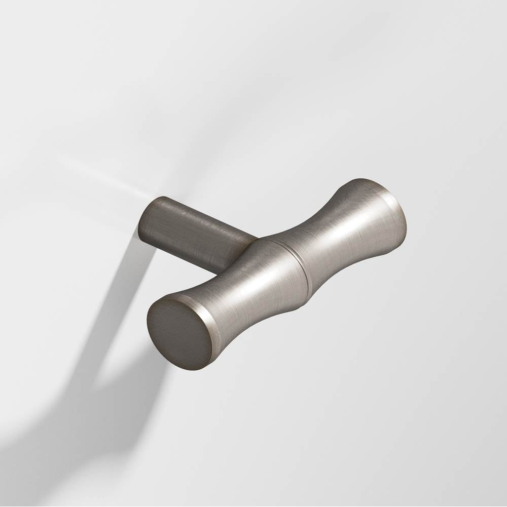 Colonial Bronze - 1.75'' overall, 0.5'' diameter Bamboo, T Cabinet Knob with straight post hand finished in Pewter - Pewter