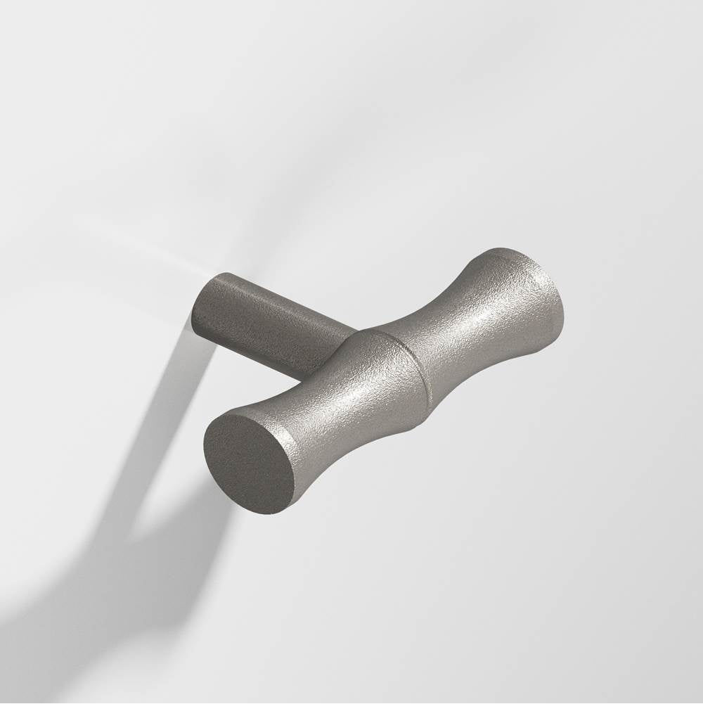 Colonial Bronze - 1.75'' overall, 0.5'' diameter Bamboo, T Cabinet Knob with straight post hand finished in Frost Nickel - Frost Nickel