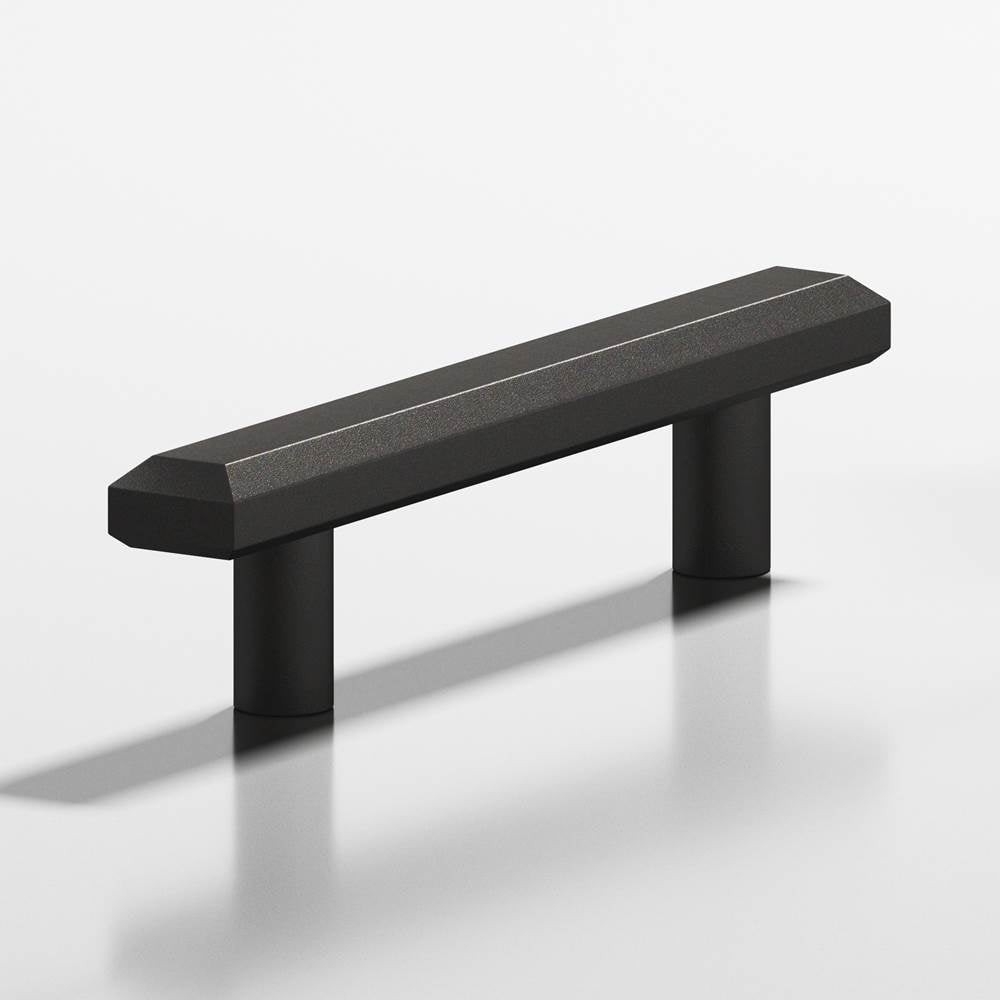 Colonial Bronze - 10'' center-to-center, 14'' overall, 0.75 x 0.5'' Rectangular, beveled Cabinet Pull with straight posts hand finished in Frost Black - Frost Black