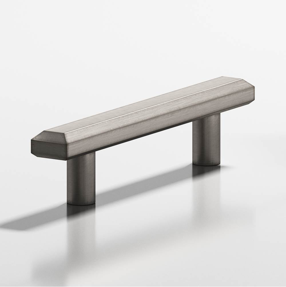 Colonial Bronze - 10'' center-to-center, 14'' overall, 0.75 x 0.5'' Rectangular, beveled Cabinet Pull with straight posts hand finished in Pewter - Pewter