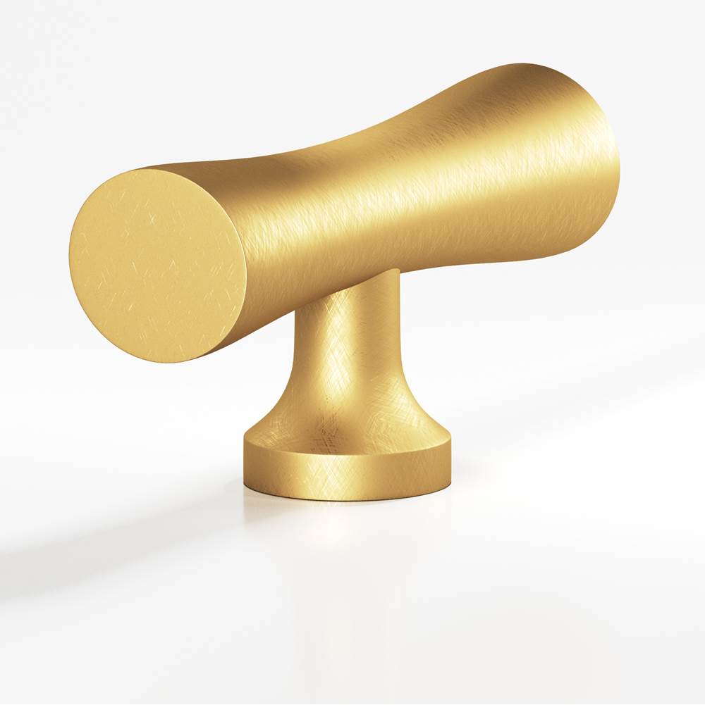 Colonial Bronze - 2'' overall, 0.625'' max diameter Hourglass, T Cabinet Knob with flared post hand finished in Weathered Brass - Weathered Brass