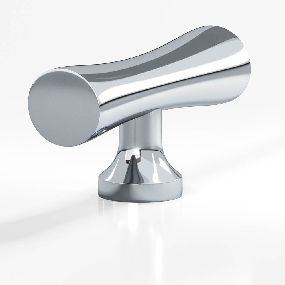 Colonial Bronze - 2'' overall, 0.625'' max diameter Hourglass, T Cabinet Knob with flared post hand finished in Polished Chrome - Polished Chrome