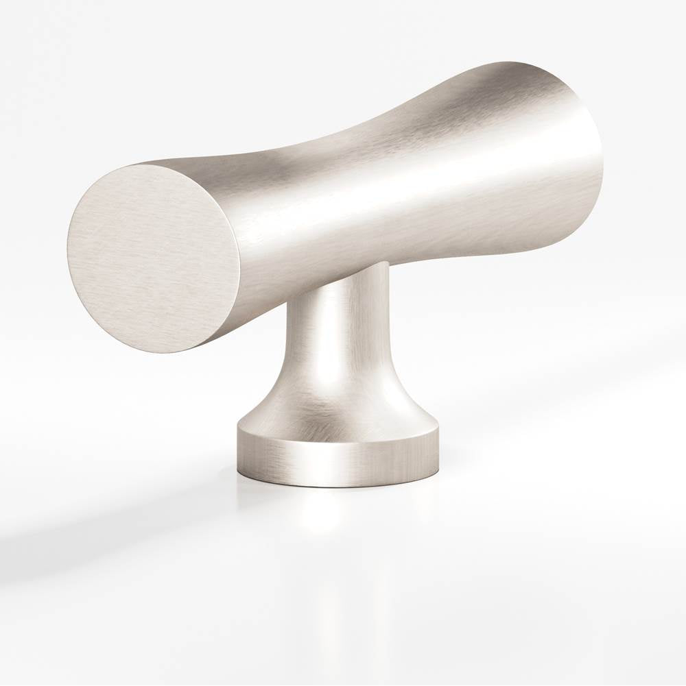 Colonial Bronze - 2'' overall, 0.625'' max diameter Hourglass, T Cabinet Knob with flared post hand finished in Matte Satin Nickel - Matte Satin Nickel