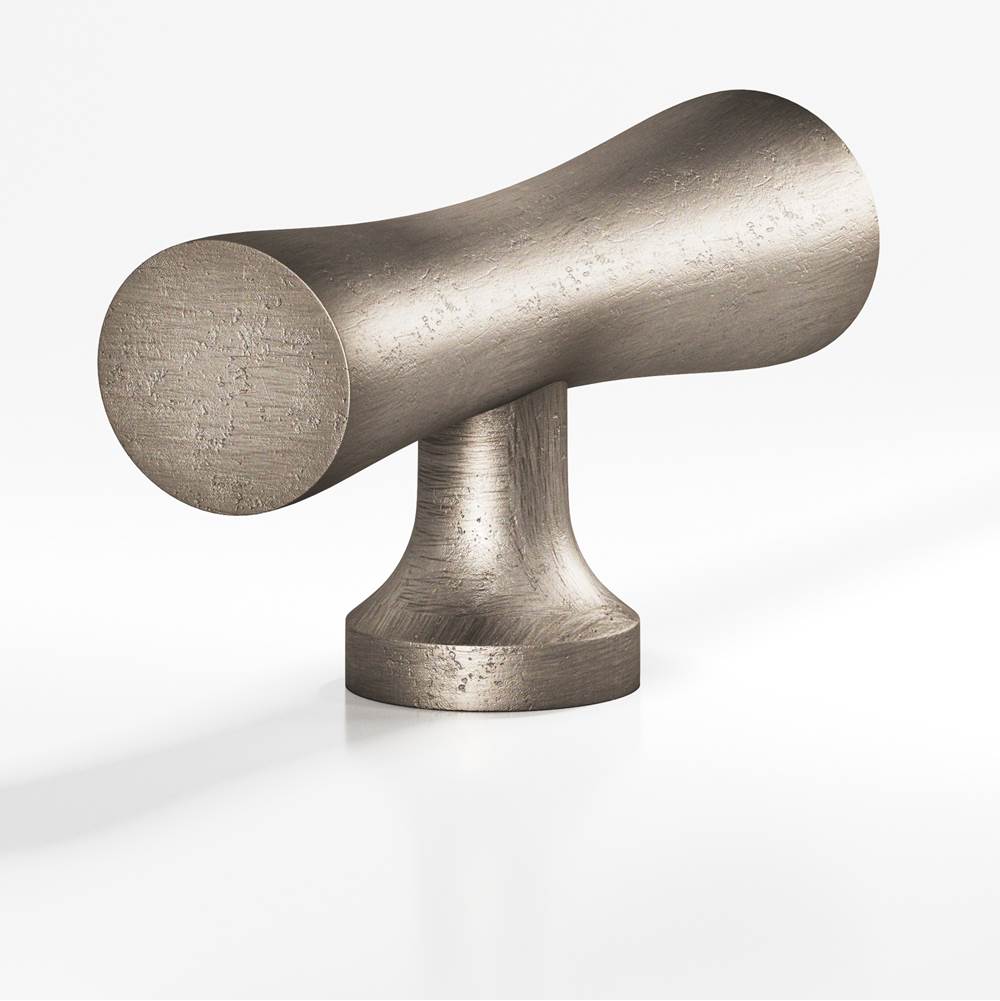 Colonial Bronze - 2'' overall, 0.625'' max diameter Hourglass, T Cabinet Knob with flared post hand finished in Distressed Pewter - Distressed Pewter