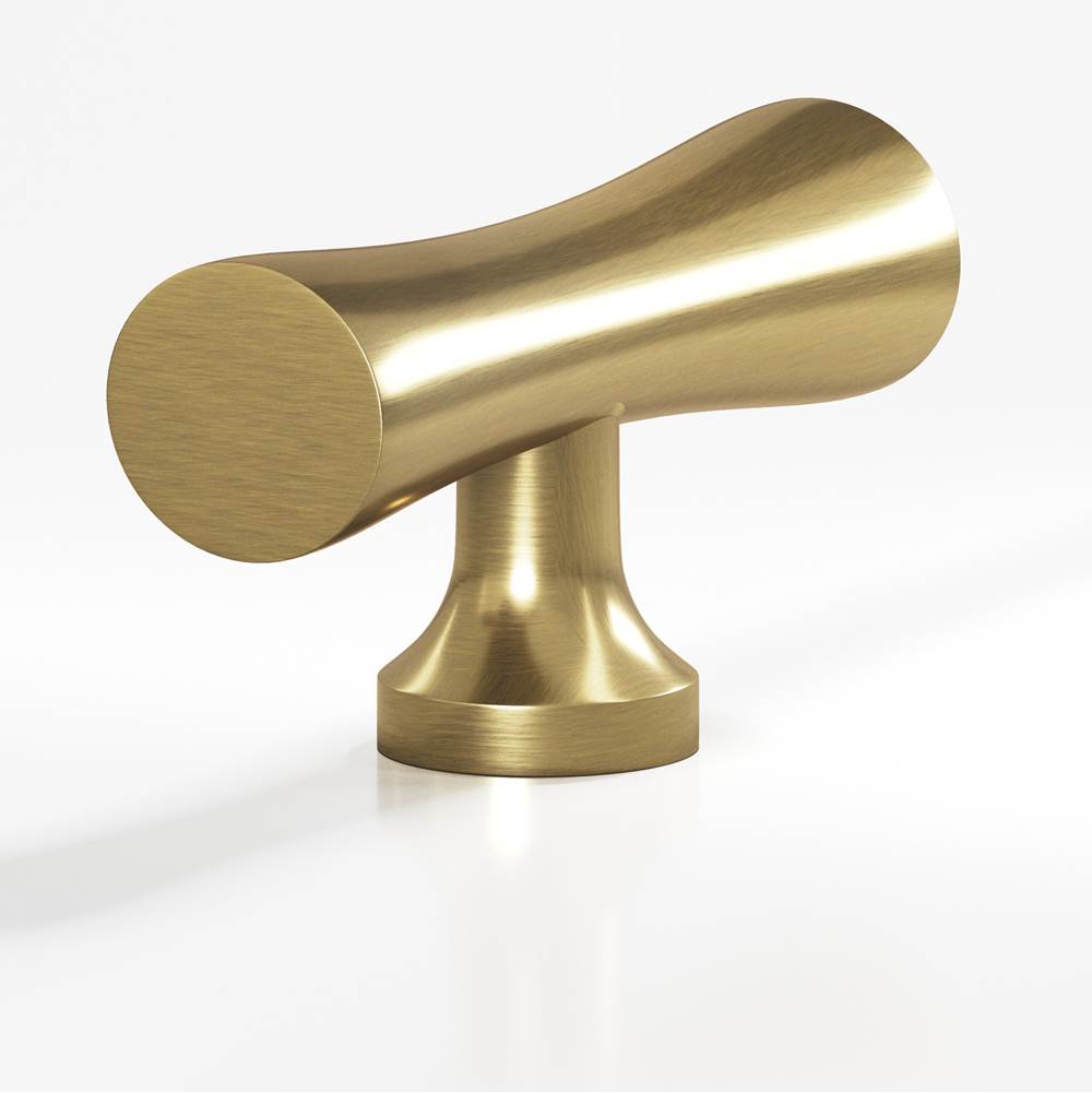 Colonial Bronze - 2'' overall, 0.625'' max diameter Hourglass, T Cabinet Knob with flared post hand finished in Antique Brass - Antique Brass