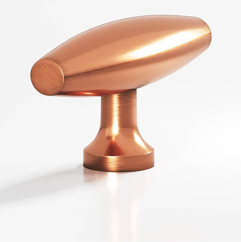 Colonial Bronze - 2'' overall, 0.625'' max diameter Cigar, T Cabinet Knob with flared post hand finished in Antique Copper - Antique Copper