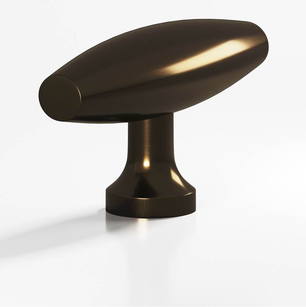 Colonial Bronze - 2'' overall, 0.625'' max diameter Cigar, T Cabinet Knob with flared post hand finished in Oil Rubbed Bronze - Oil Rubbed Bronze