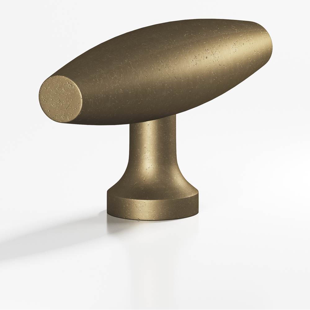 Colonial Bronze - 2'' overall, 0.625'' max diameter Cigar, T Cabinet Knob with flared post hand finished in Distressed Oil Rubbed Bronze - Distressed Oil Rubbed Bronze