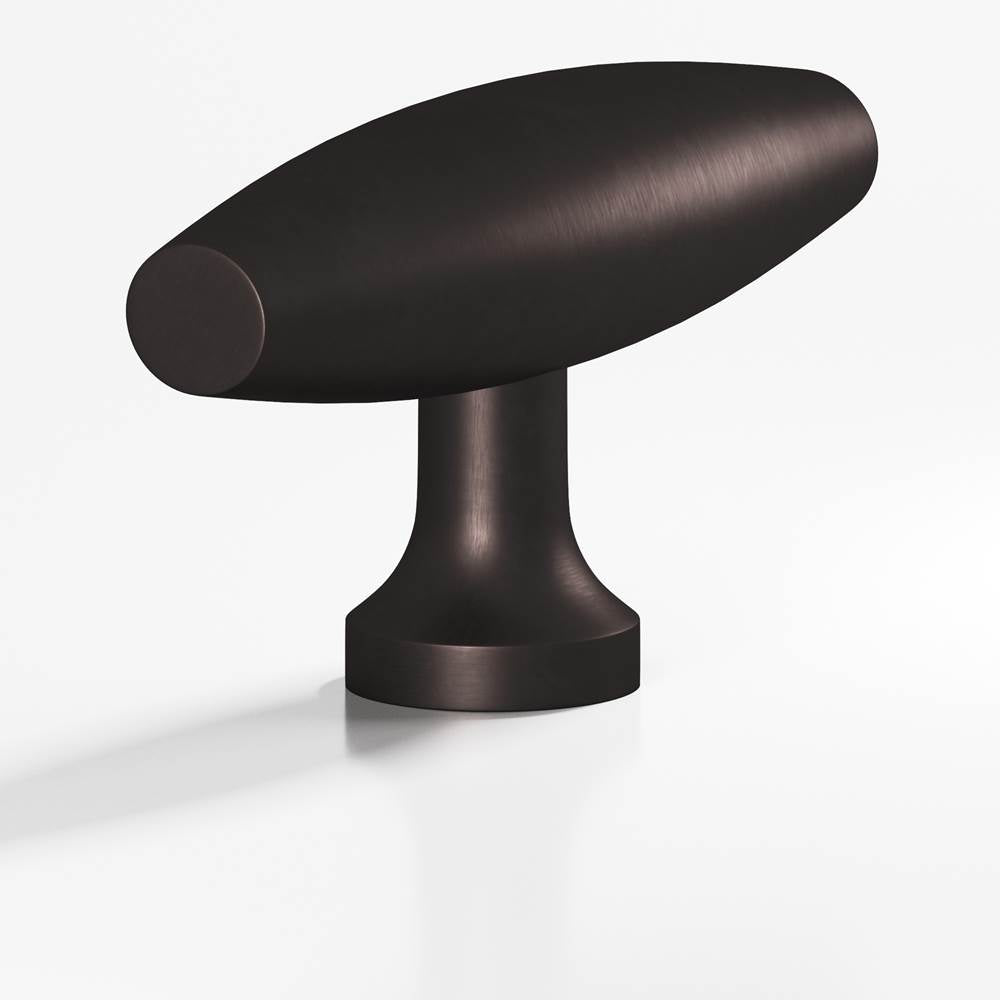 Colonial Bronze - 2'' overall, 0.625'' max diameter Cigar, T Cabinet Knob with flared post hand finished in Matte Dark Statuary Bronze - Matte Dark Statuary Bronze