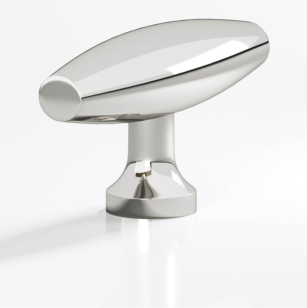Colonial Bronze - 2'' overall, 0.625'' max diameter Cigar, T Cabinet Knob with flared post hand finished in Polished Nickel - Polished Nickel