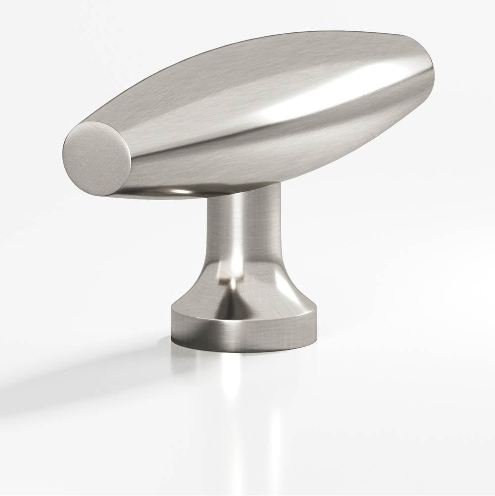 Colonial Bronze - 2'' overall, 0.625'' max diameter Cigar, T Cabinet Knob with flared post hand finished in Satin Nickel - Satin Nickel