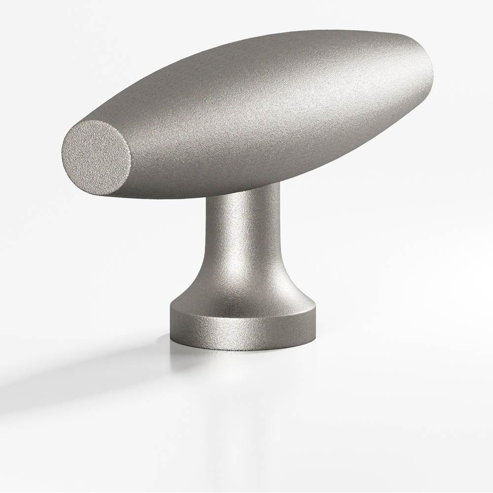 Colonial Bronze - 2'' overall, 0.625'' max diameter Cigar, T Cabinet Knob with flared post hand finished in Frost Nickel - Frost Nickel
