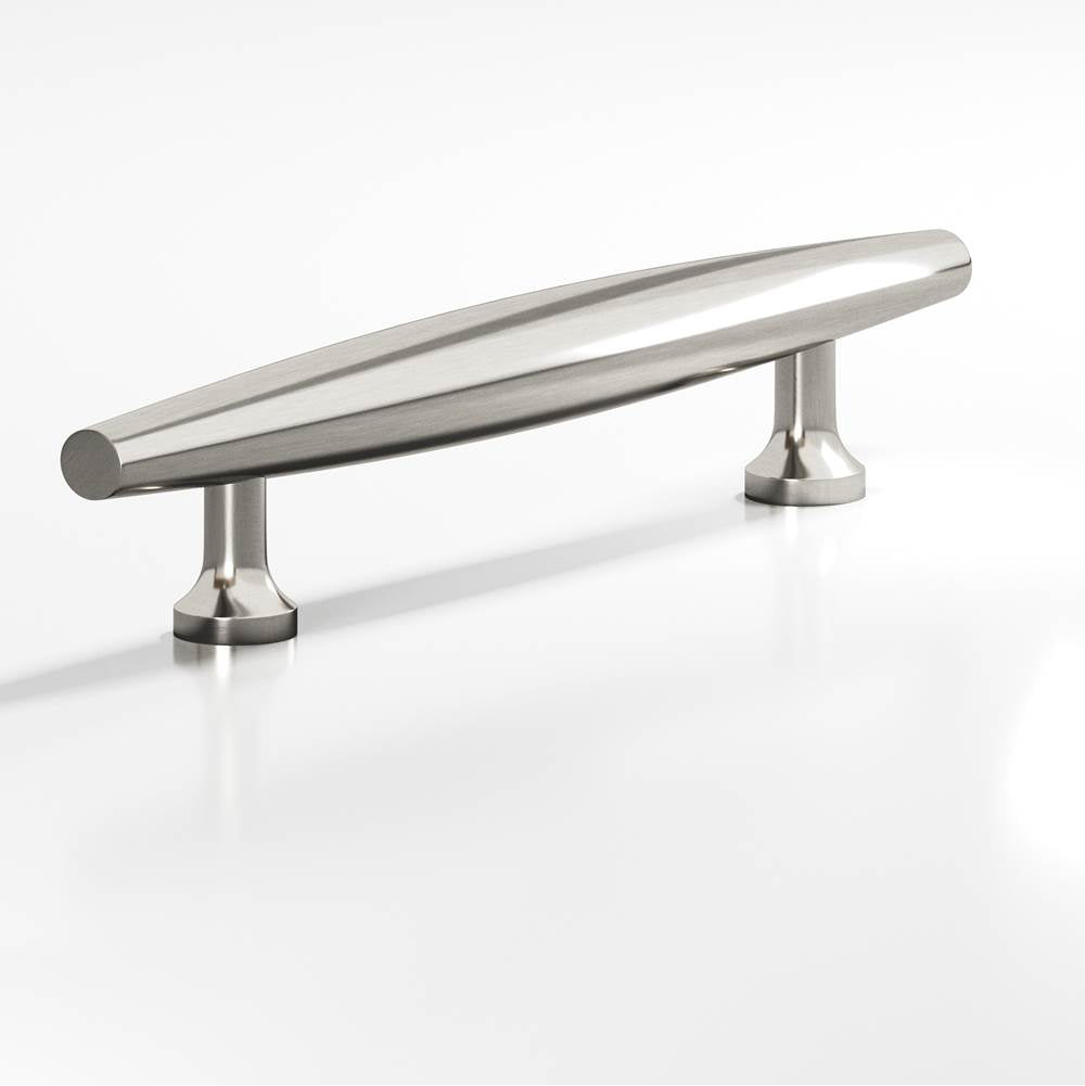 Colonial Bronze - 4'' center-to-center, 6'' overall, 0.75'' max diameter Cigar Cabinet Pull with flared posts hand finished in Satin Nickel - Satin Nickel