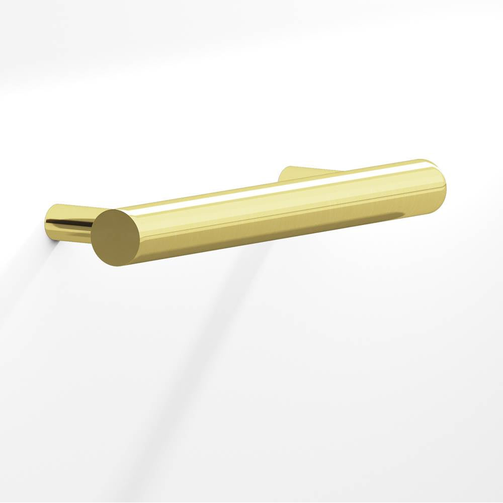 Colonial Bronze - 6'' center-to-center, 8'' overall, 0.5'' diameter Round Cabinet Pull with tapered posts hand finished in Unlacquered Polished Brass - Unlacquered Polished Brass