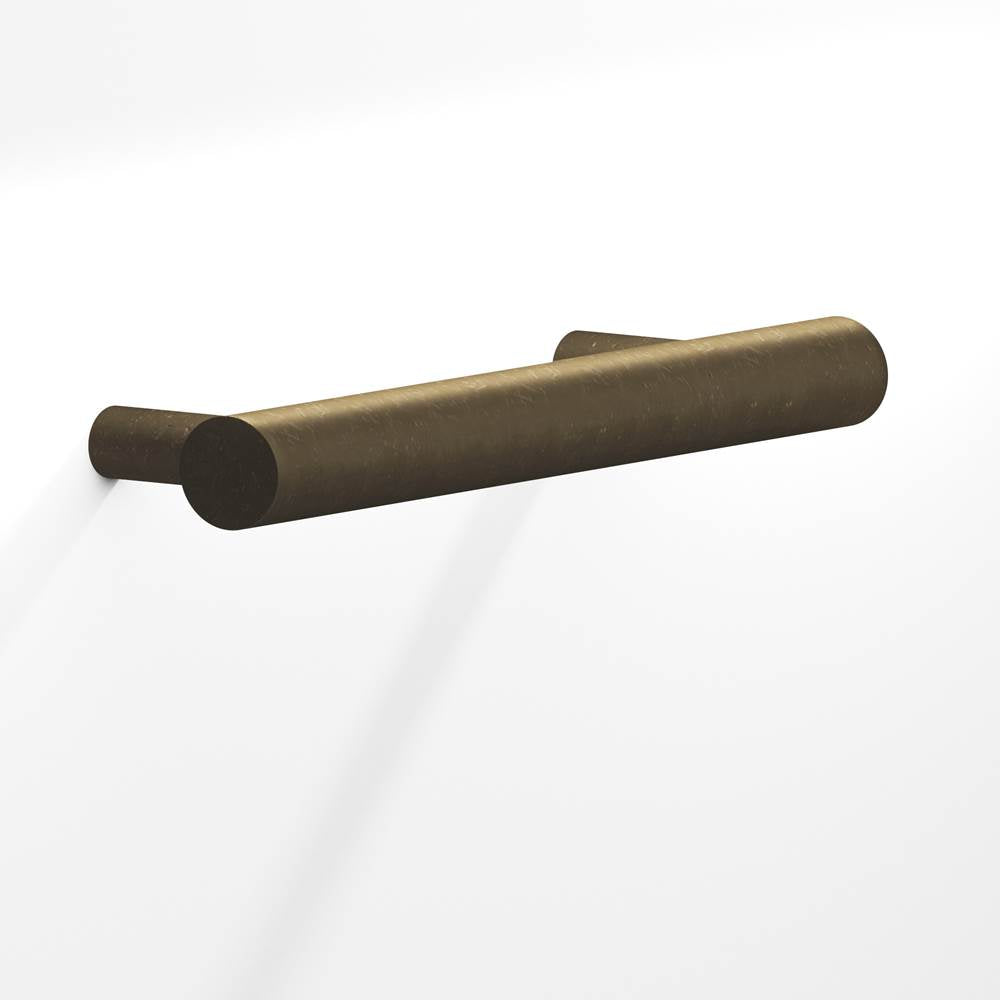 Colonial Bronze - 8'' center-to-center, 10'' overall, 0.5'' diameter Round Cabinet Pull with tapered posts hand finished in Distressed Oil Rubbed Bronze - Distressed Oil Rubbed Bronze