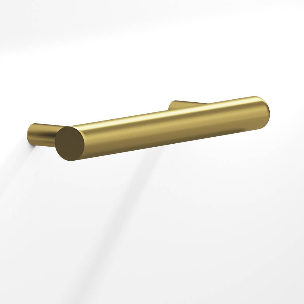Colonial Bronze - 8'' center-to-center, 10'' overall, 0.5'' diameter Round Cabinet Pull with tapered posts hand finished in Unlacquered Satin Brass - Unlacquered Satin Brass