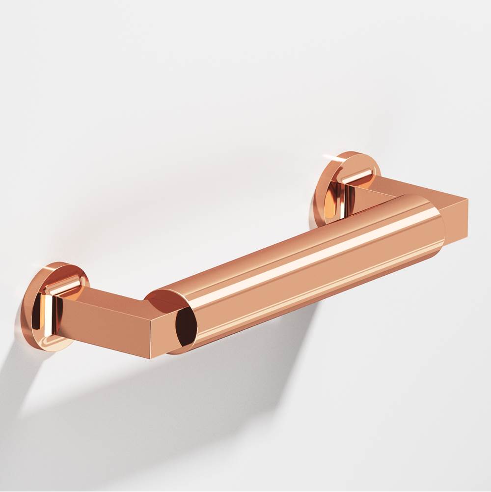 Colonial Bronze - 1'' diameter custom length Gropius-style Pull with flared feet hand finished in Polished Copper and Polished Copper - Polished Copper,Polished Copper