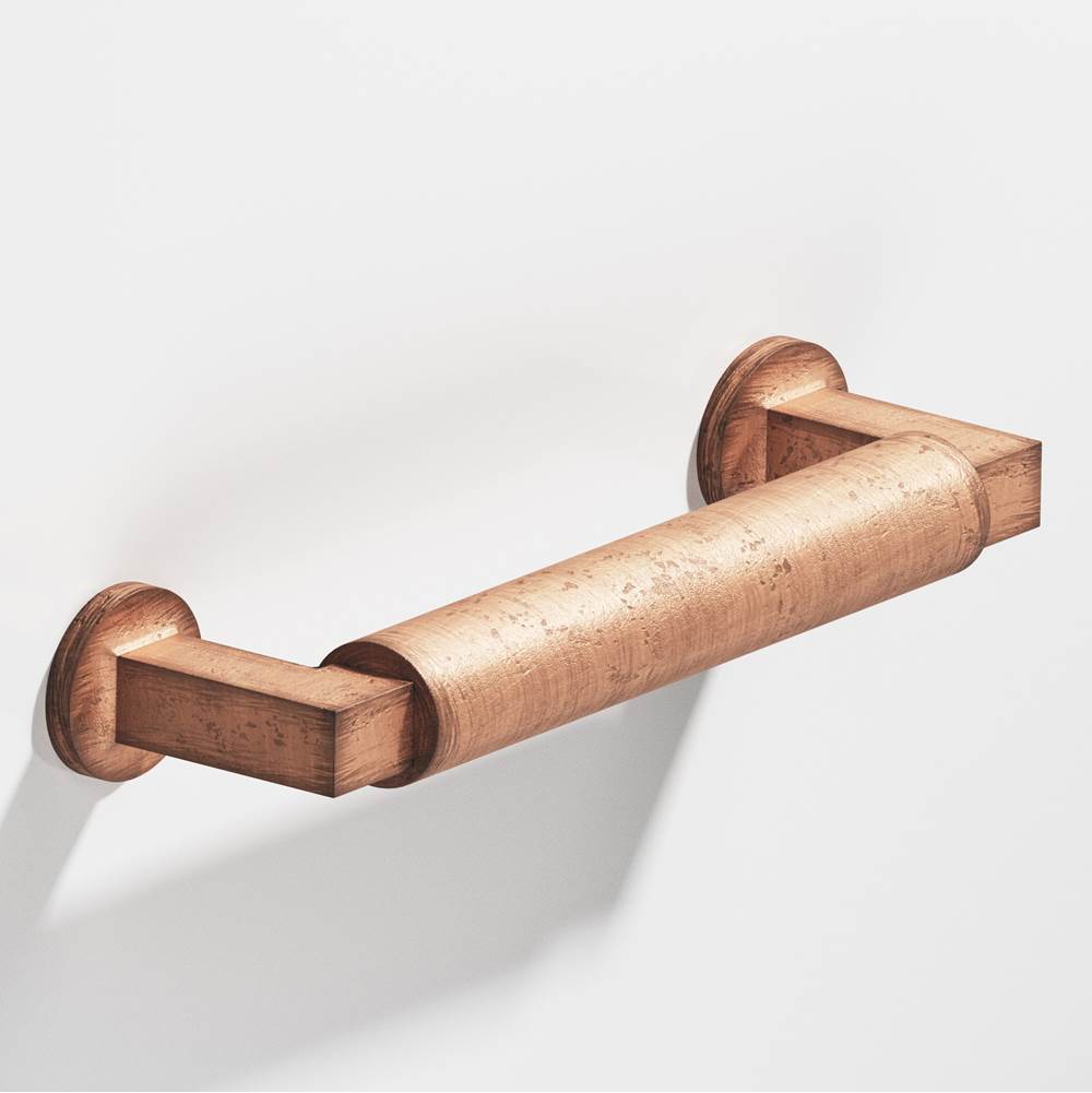 Colonial Bronze - 6'' center-to-center, 6.875'' overall, 0.75'' diameter Gropius-style Cabinet Pull, Door Pull with flared feet hand finished in Distressed Antique Copper and Distressed Antique Copper - Distressed Antique Copper,Distressed Antique Copper