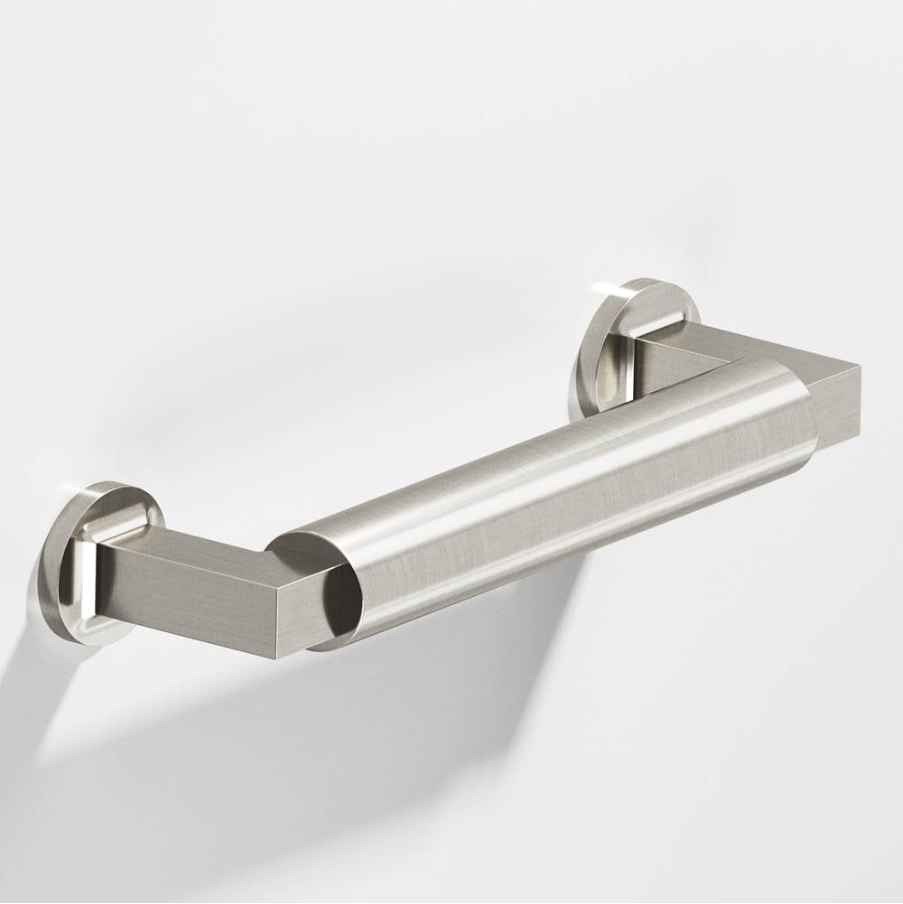 Colonial Bronze - 8'' center-to-center, 8.75'' overall, 0.625'' diameter Gropius-style Cabinet Pull, Door Pull with flared feet hand finished in Satin Nickel and Satin Nickel - Satin Nickel,Satin Nickel
