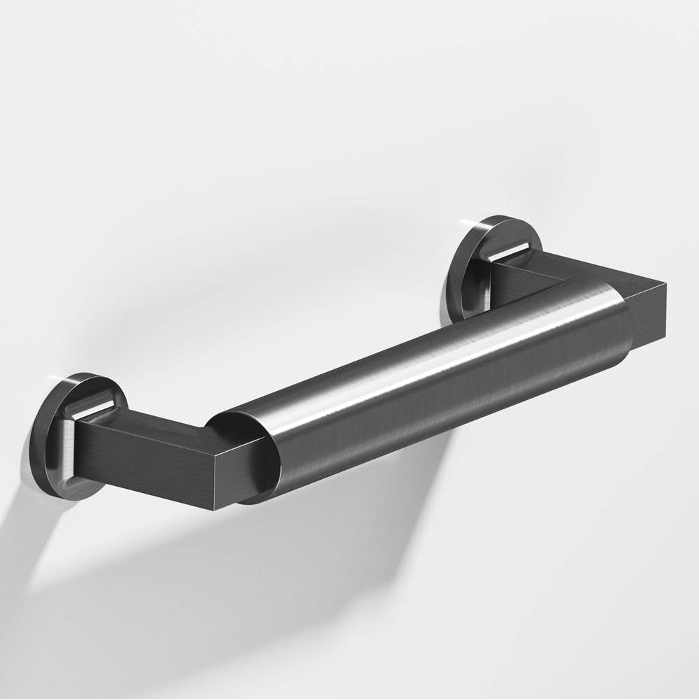 Colonial Bronze - 1.25'' diameter custom length Gropius-style Pull with flared feet hand finished in Graphite and Graphite - Graphite,Graphite