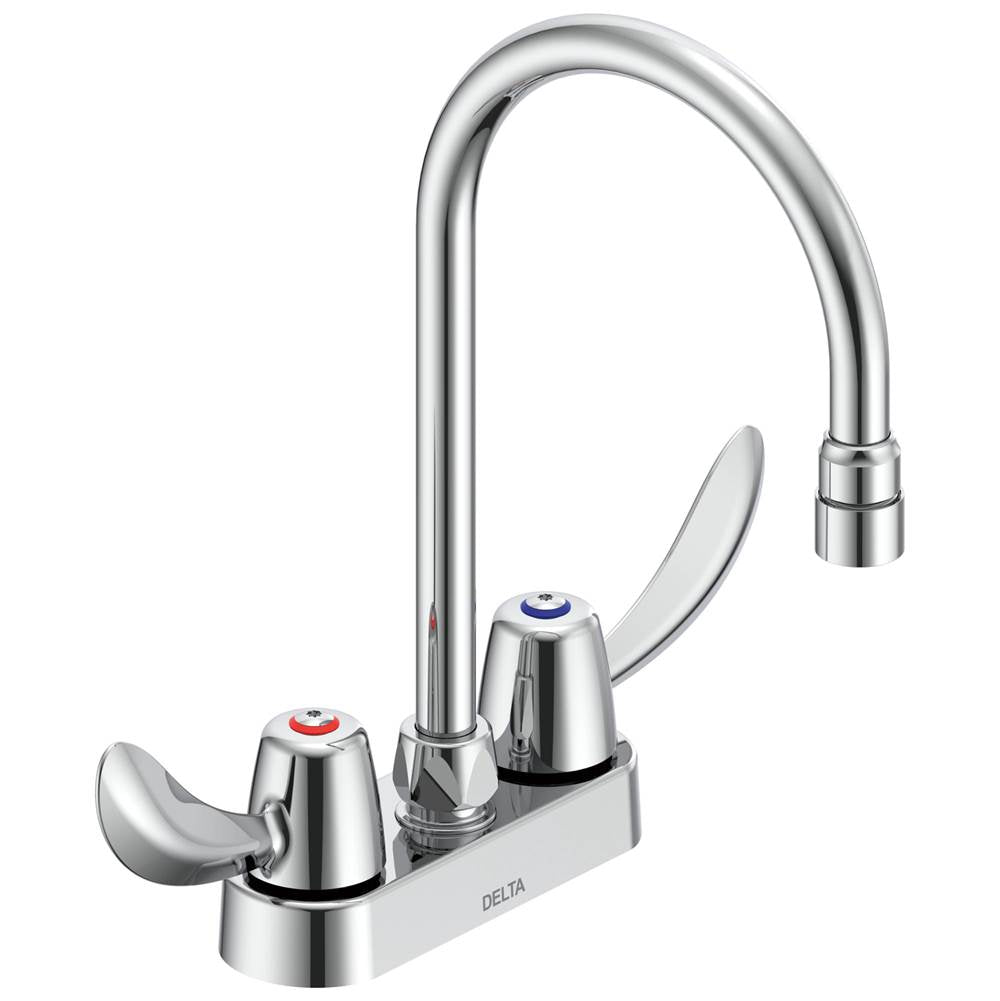 Delta Commercial - Commercial 27C4 / 27C5 / 27C6: Two Handle 4'' Deck Mount Faucet - Chrome