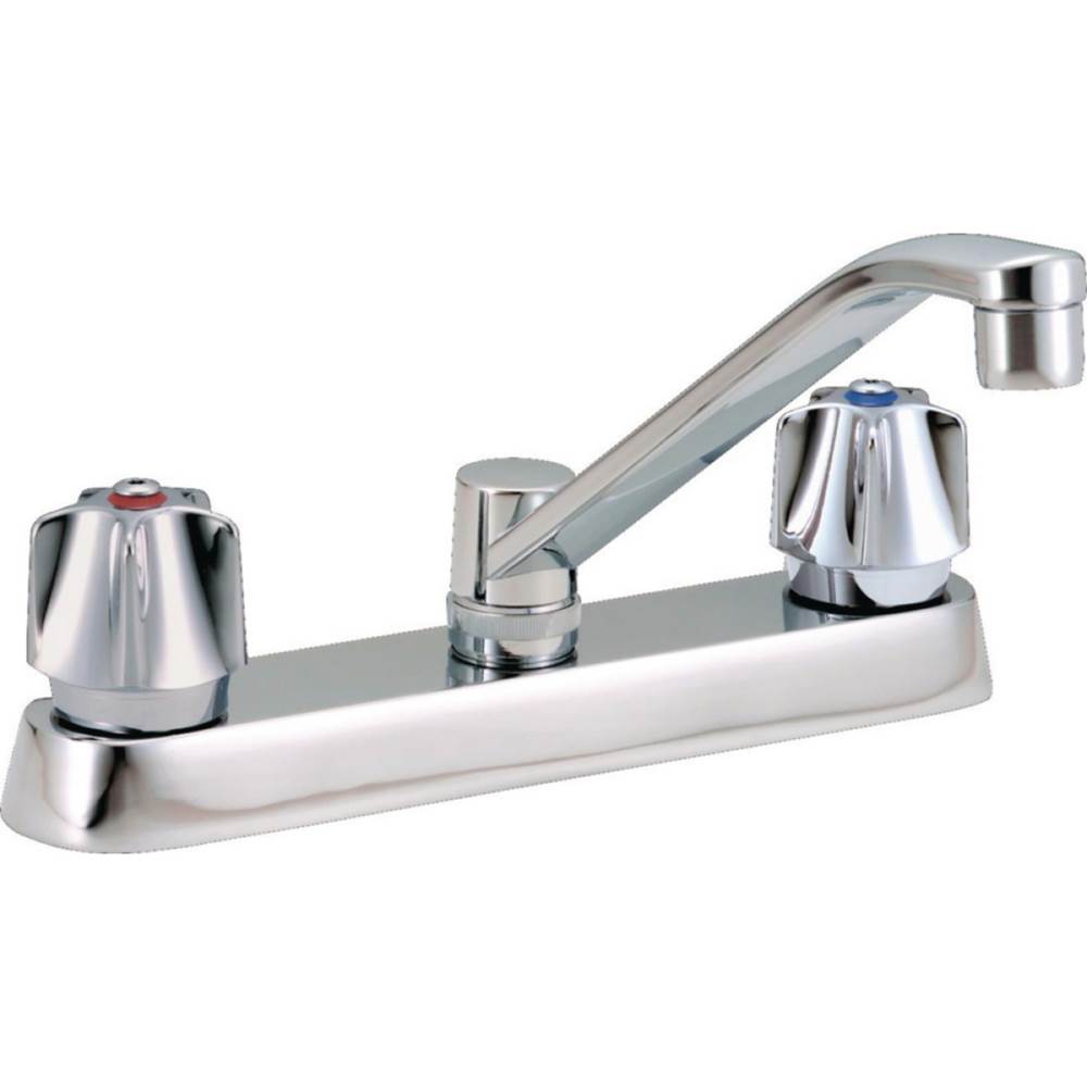 Delta Commercial - Commercial 26C3: Two Handle 8'' Cast Deck Mount Faucet - Chrome