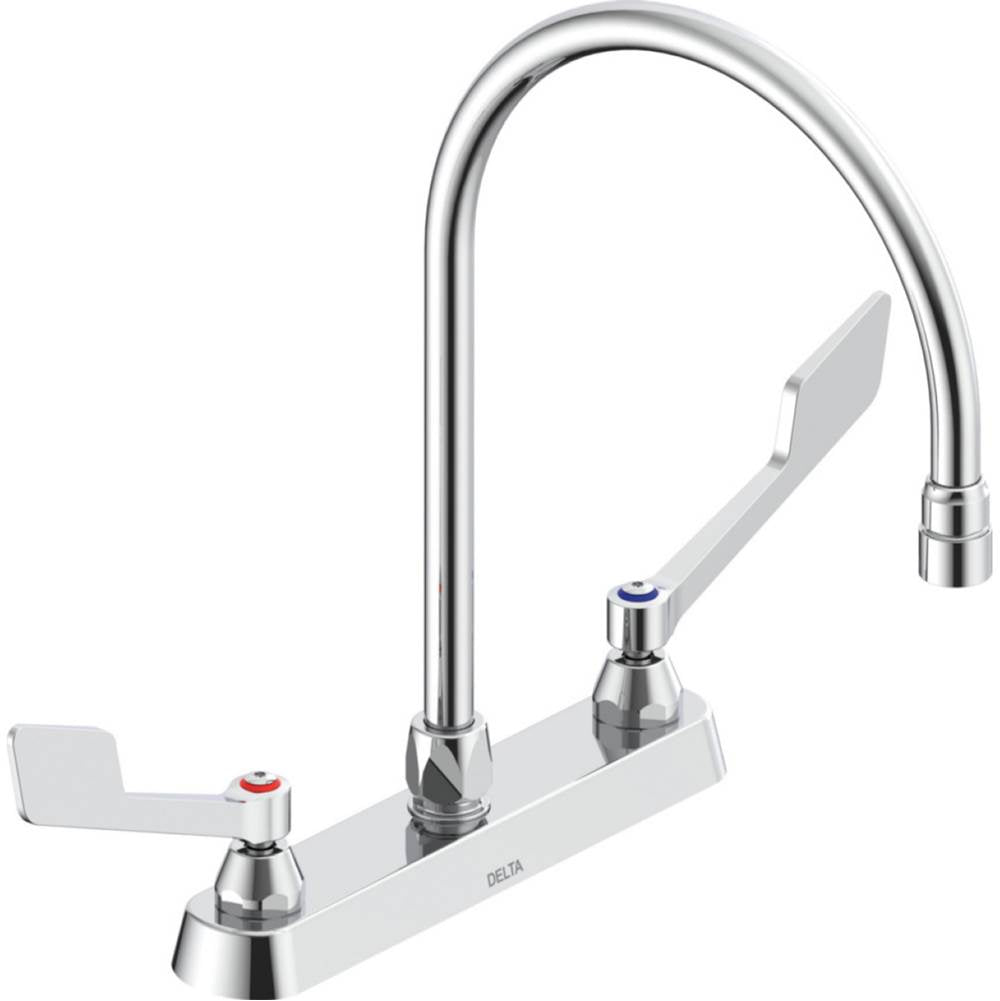 Delta Commercial - Commercial 26C3: 8'' Cast Deck Mount Faucet - Chrome