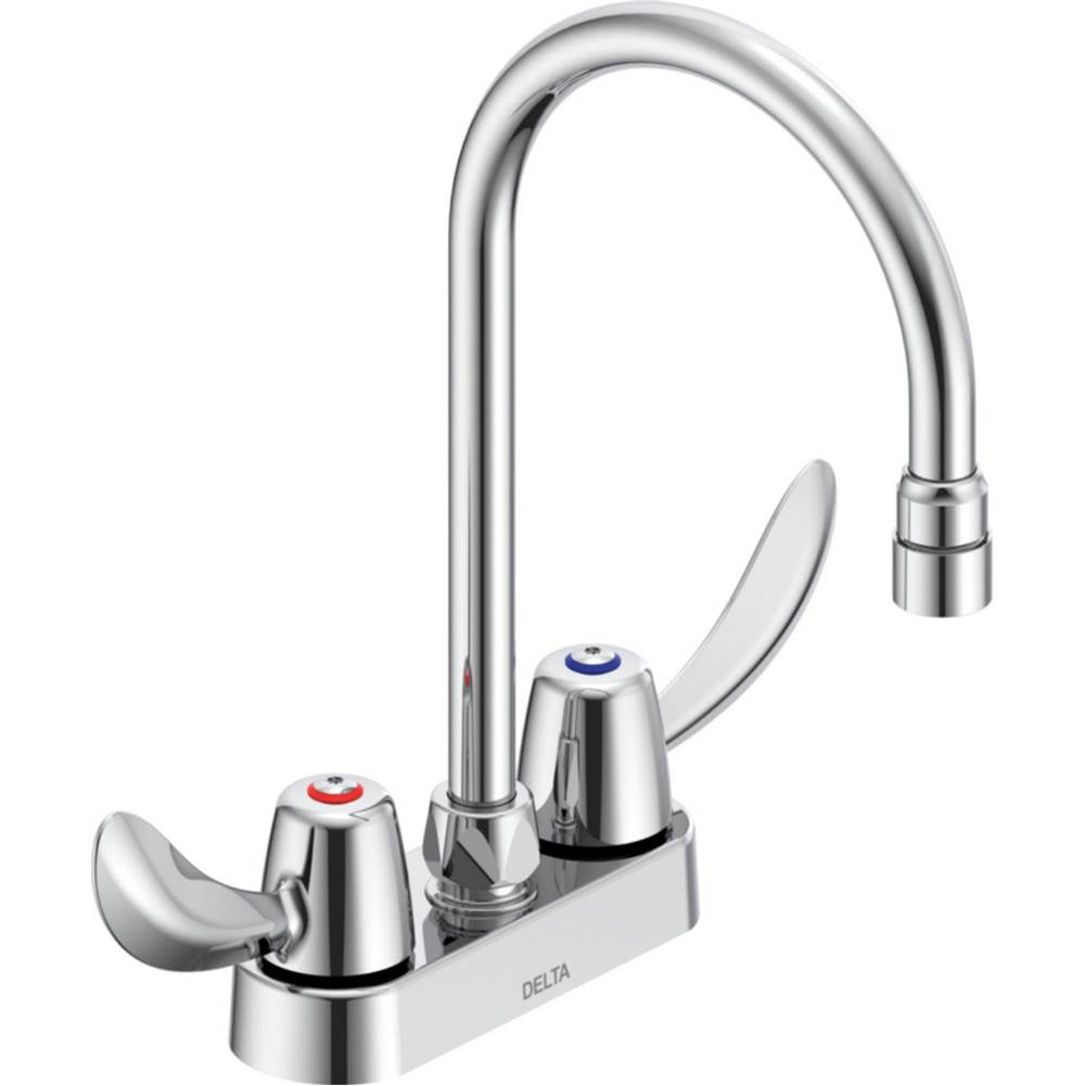 Delta Commercial - Commercial 27C4 / 27C5 / 27C6: Two Handle 4'' Deck Mount Faucet - Chrome
