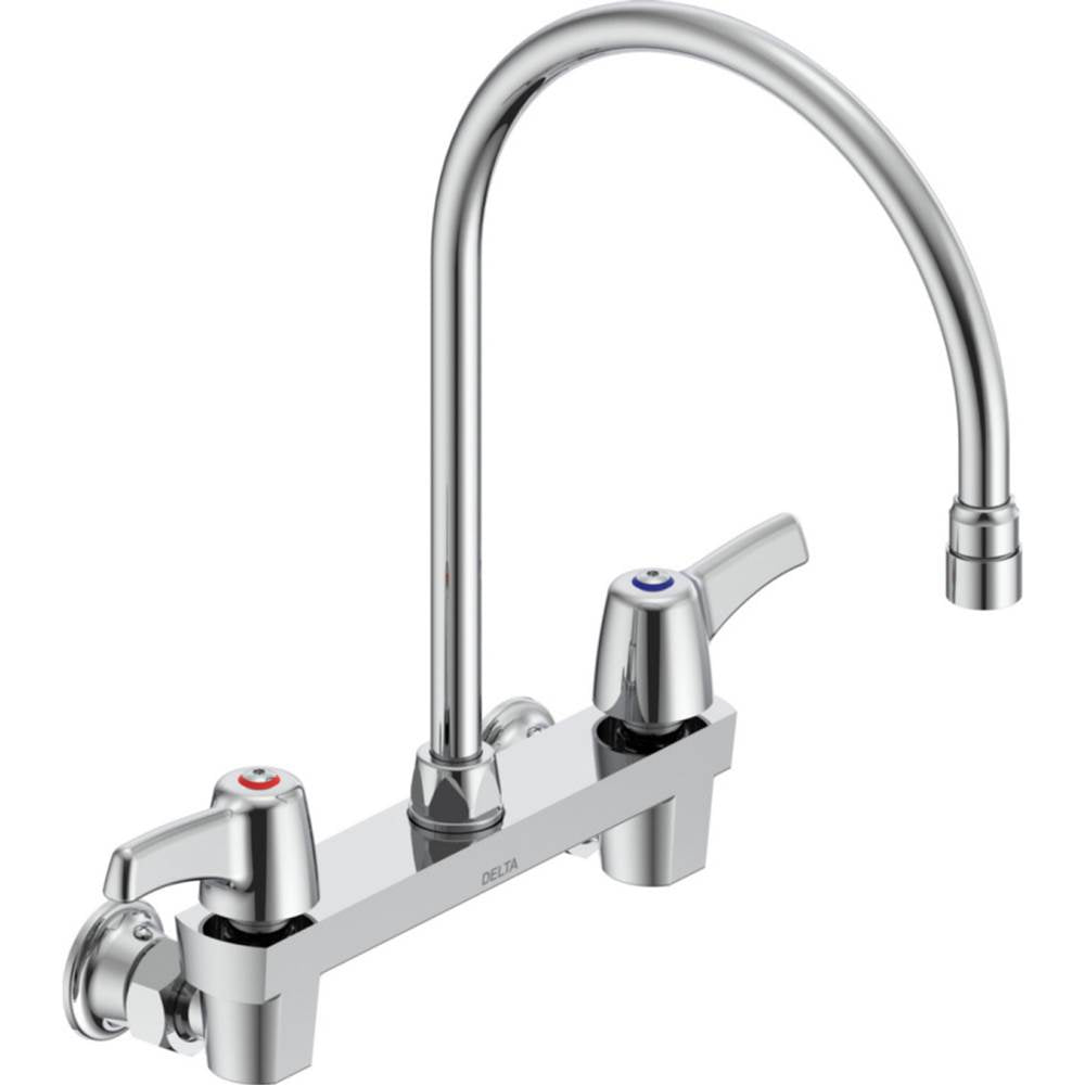 Delta Commercial - Commercial 28C3 / 28C4 / 28C6: Two Handle 8'' Wall Mount Service Sink Faucet - Chrome