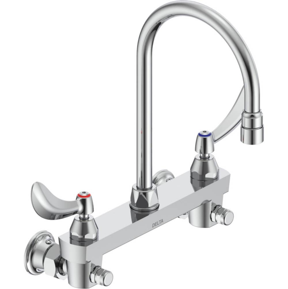 Delta Commercial - Commercial 28C3 / 28C4 / 28C6: Two Handle 8'' Wall Mount Service Sink Faucet - Chrome