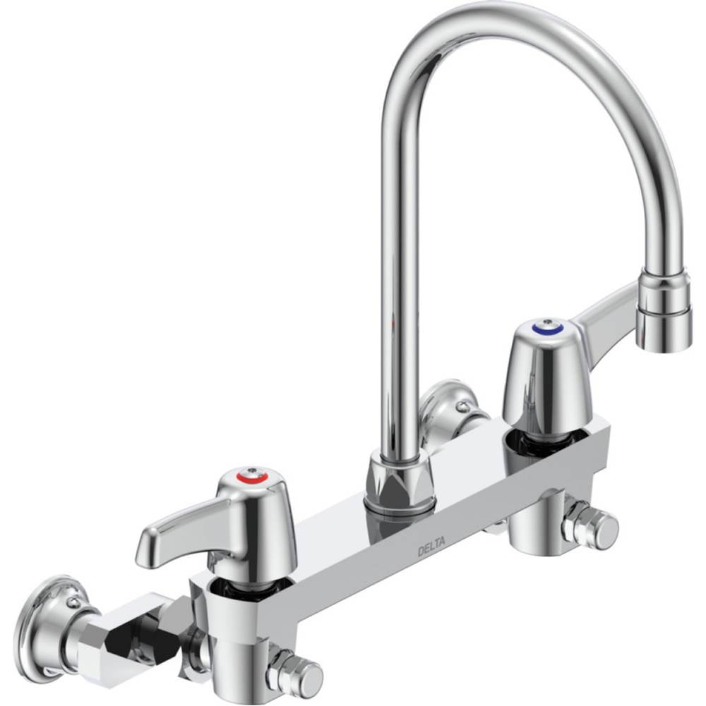 Delta Commercial - Commercial 28C3 / 28C4 / 28C6: Two Handle 8'' Wall Mount Service Sink Faucet - Chrome