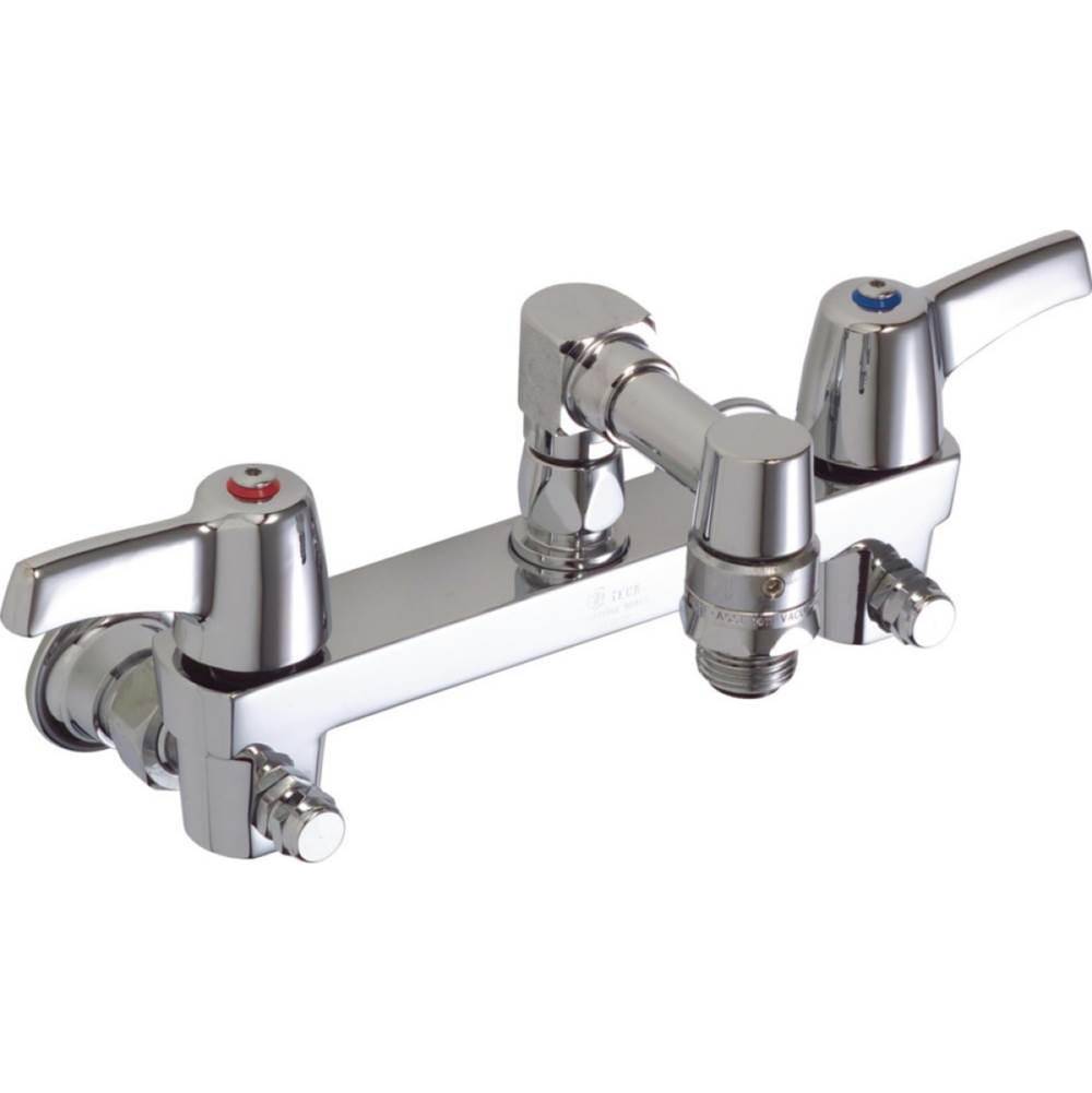 Delta Commercial - Commercial 28C8: Two Handle 8'' Wall Mount Service Sink Faucet - Chrome